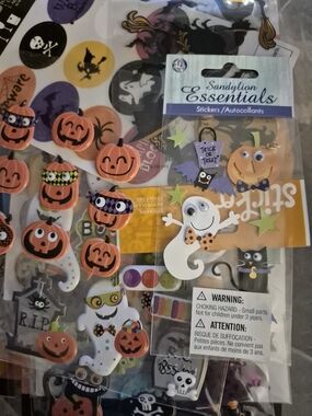 SandyLion Essentials Halloween Sticker Pack - Orange & White